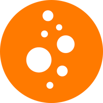 Photo of an orange circle with white dots